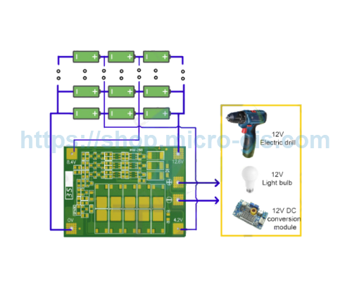 BMS protection board 3S 25A
