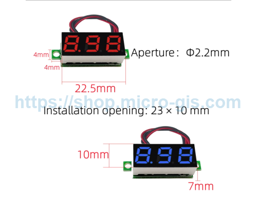 LED вольтметр 0-30В красный