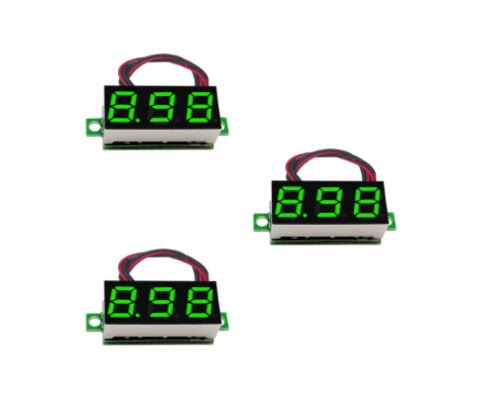 LED вольтметр 0-30В зелений