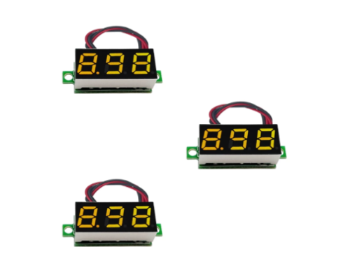LED voltmeter 0-30V yellow