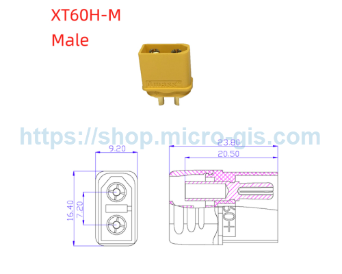 Power connector XT60H-M