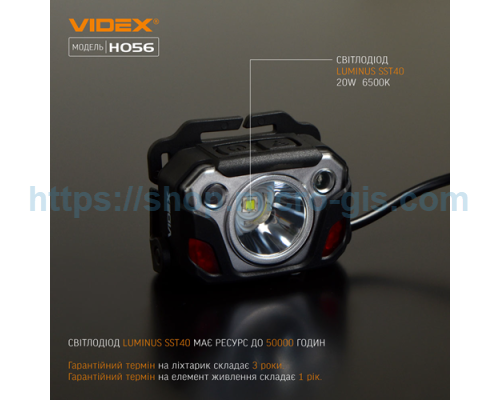 LED headlamp VIDEX VLF-H056 1400Lm 6500K