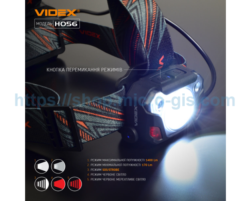 LED headlamp VIDEX VLF-H056 1400Lm 6500K