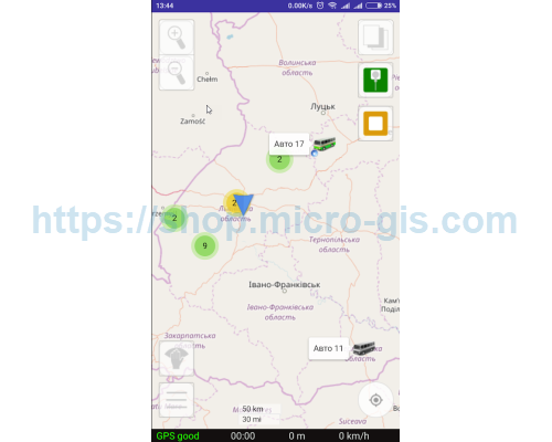 MicroGIS Tracker мобільний додаток