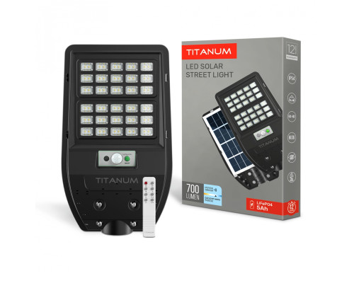 LED вуличний ліхтар автономний IP54 TITANUM 700Lm 5000K Сенсорний