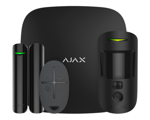 Ajax StarterKit Cam (чорний): Комплект бездротової сигналізації