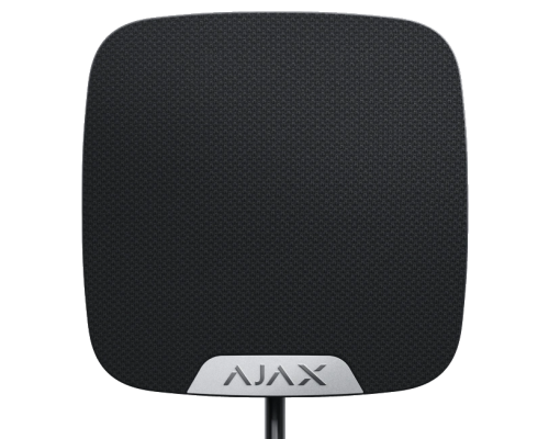 Wired home siren Ajax HomeSiren Fibra (black) for reliable protection