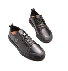 Black leather sneakers for men Davis 1425