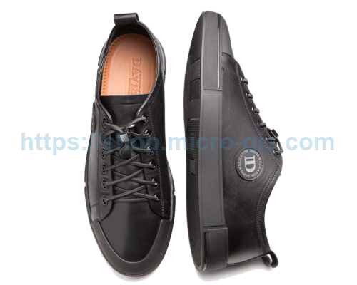 Sneakers black leather men's Davis 1425: style and comfort in one pair of shoes